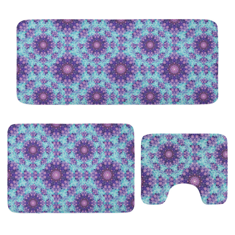  Ensemble de tapis de salle de bain mauve mauve 3 pièces