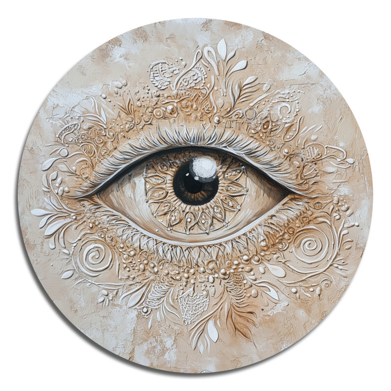 Mystical Boho Eye - Décoration murale ronde abstraite en métal, L 36 po x H 36 po