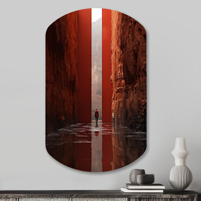 Simuel Fantastic Dissolving Doorways - Asymmetrical Surrealism Metal Wall Art, Cylinder Metal Wall Sculpture Print