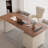 Nut-brown Rectangular Manufactured Wood with 3 drawers Executive Desk-2007716310
