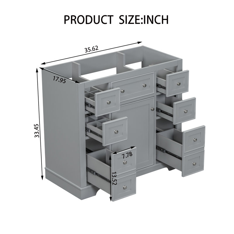 Meuble-lavabo 36 po sans lavabo, Gray