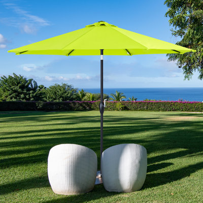 9 Foot Self-Tilting Patio Umbrella, Outdoor Market Umbrella with Fade Resistant Canopy, Luxury Vint
