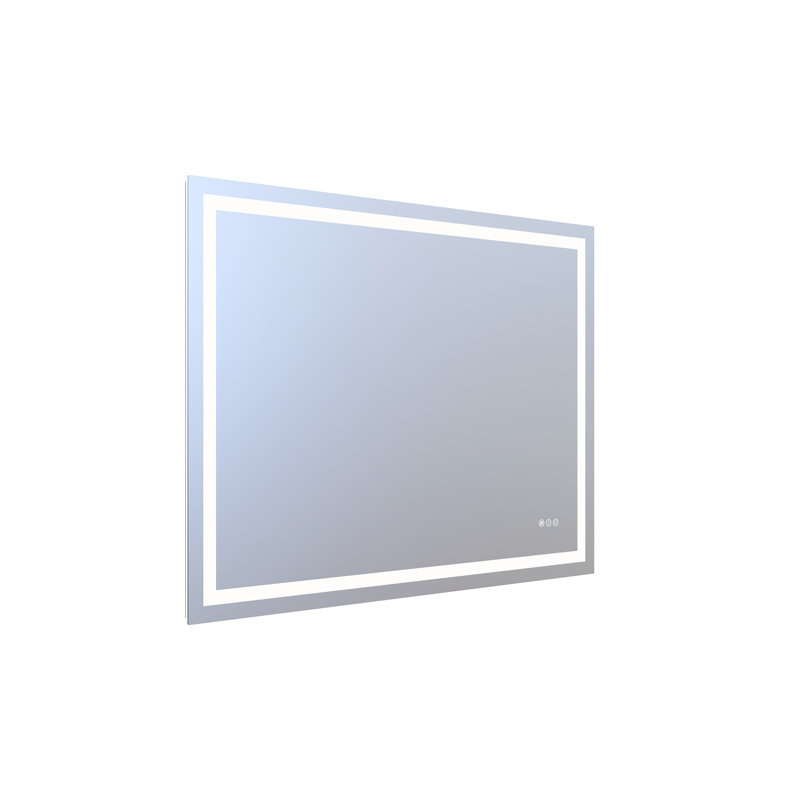 Miroir de salle de bain DEL 122 x 91 cm avec éclairage avant et arrière, miroir de courtoisie à intensité variable, 3 températures de couleur, antibuée, étanche IP44, montage horizontal/vertical, finition argentée