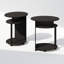 Table de chevet ovale Furinno Tidur Simple Design, table de chevet, noyer, ensemble de 2