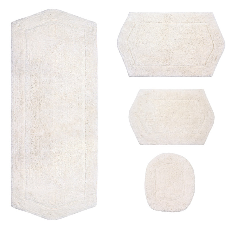 Tapis pour salle de bain Delean, Ivoire ivoire