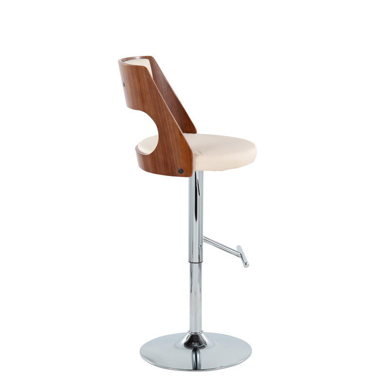 Tabouret de bar Arabelle, Argent/Brun, Blanc