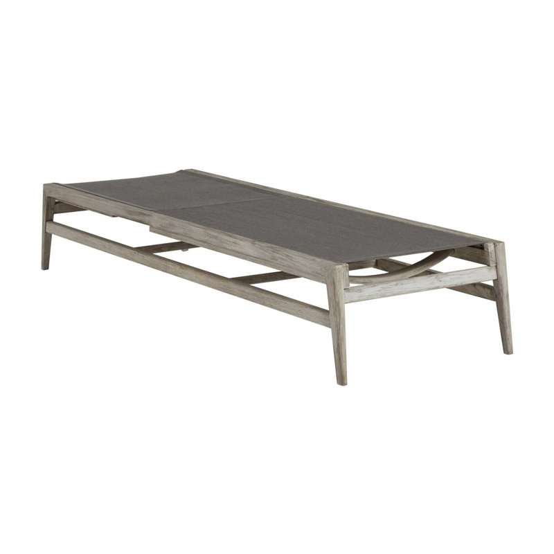 Coast Reclining Chaise Lounge, Oyster Teak/Gray Sling