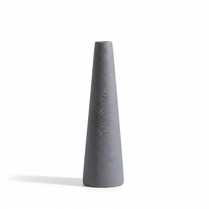 Frosted Ceramic Vase, Modern Minimalist Porcelain Vase for Living Room & Shelf Decor, Grey