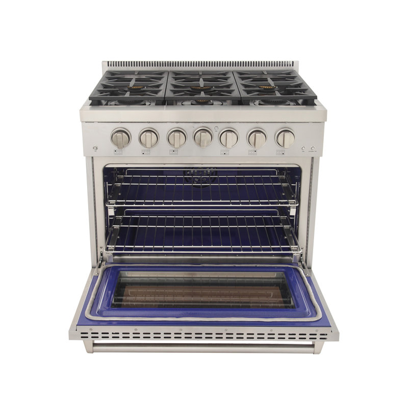 Kucht 36'' W Free Standing Range, Liquid Propane, Stainless Steel