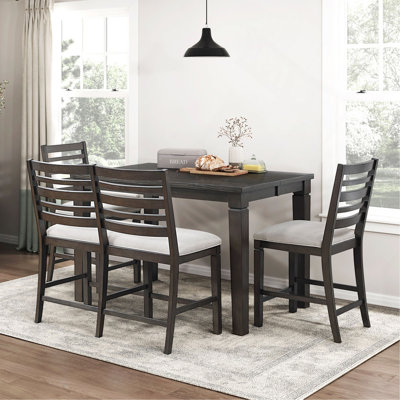 Ensemble de salle à manger de style classique avec table à finition espresso foncé et rallonge et chaises