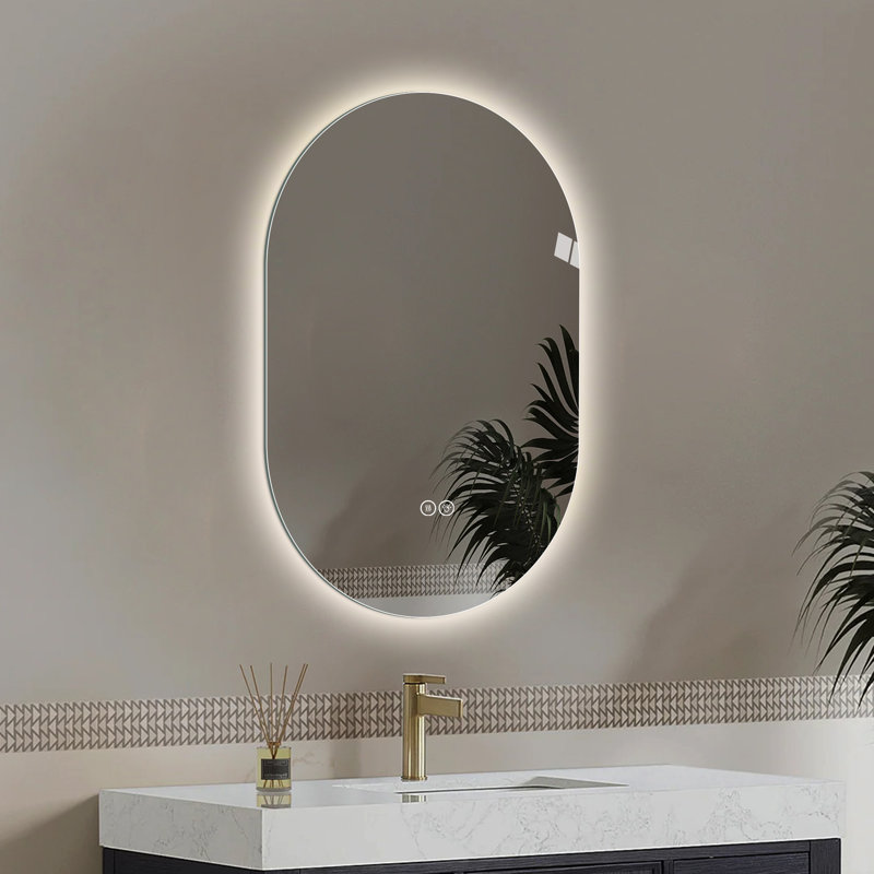 Miroir de salle de bain 48 po x 30 po à DEL pour écran de salle de bain mural Idée de cadeau, 48 po x 32 po