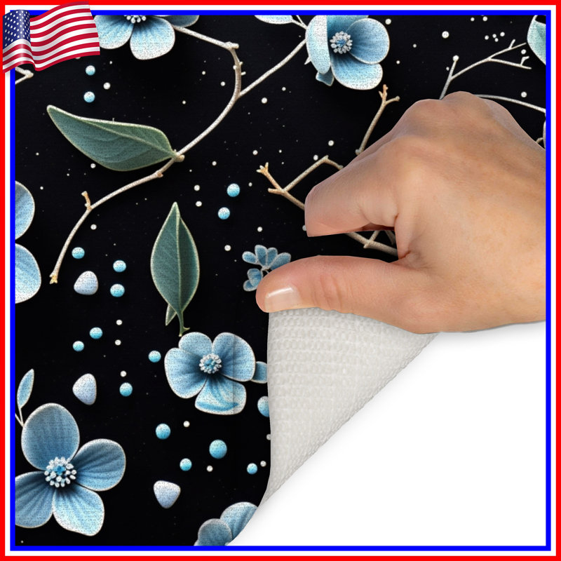 Tapis de bain floral, 34in W x 21in L