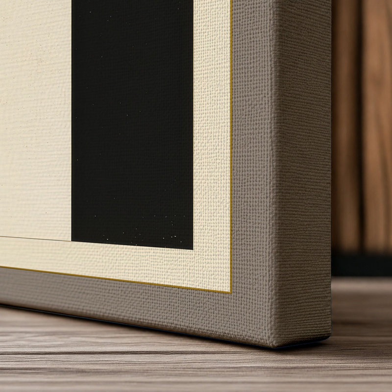 Vertical Forms in Motion Geometric - Wrapped Canvas, 30x20 - 76.2 x 50.8 cm, Taupe Border