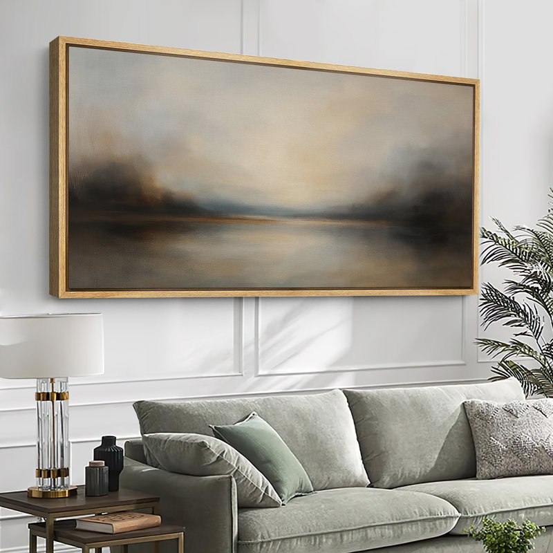Grande impression sur toile encadrée, impression de paysage abstrait pour la décoration intérieure moderne, Naturel
