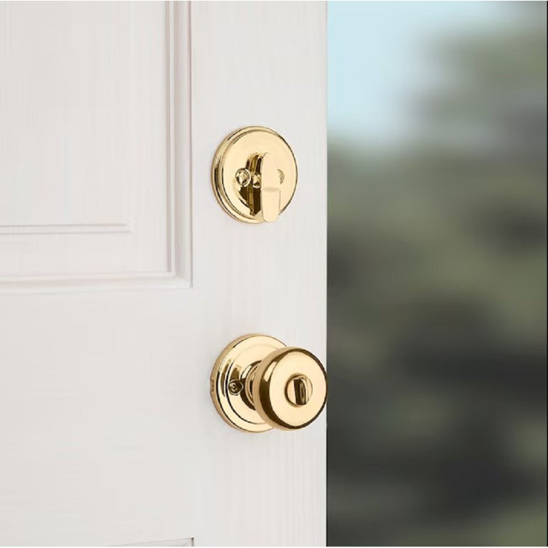 Satin Nickel Single Cylinder Handleset with Juno Knob