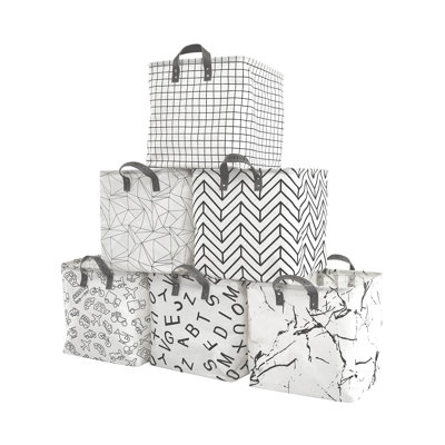 Decomomo Water Resistant Foldable Storage Bin | Canvas Fabric Container With Handles