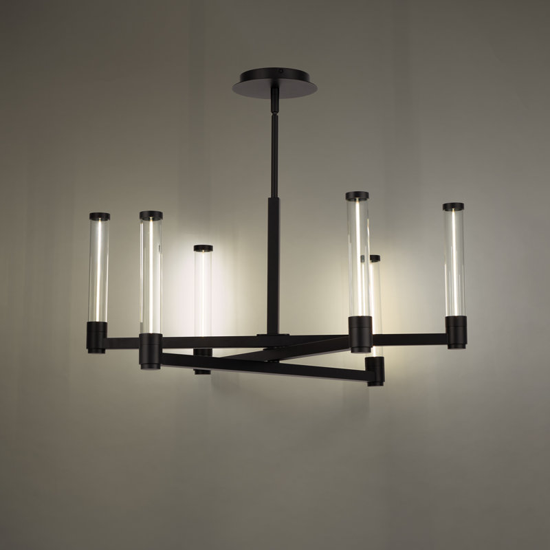 Jedi 6 - Light LED Chandelier, Black
