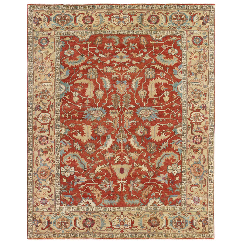 Antique Weave Serapi Hand Woven Wool Oriental Area Rug, Rectangle 10' x 14'
