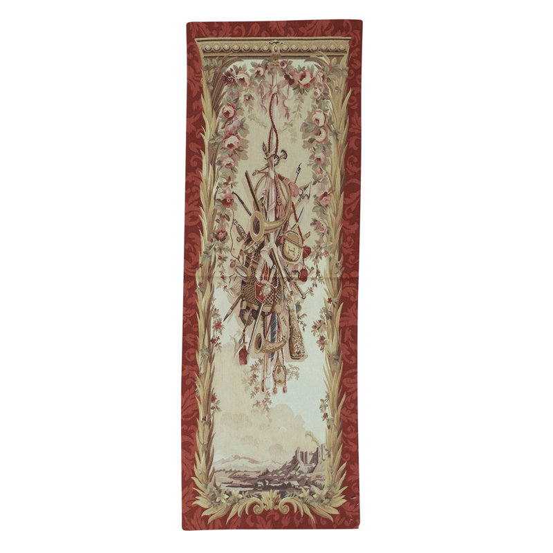 Tapis rouge et beige noué à la main de haute qualité