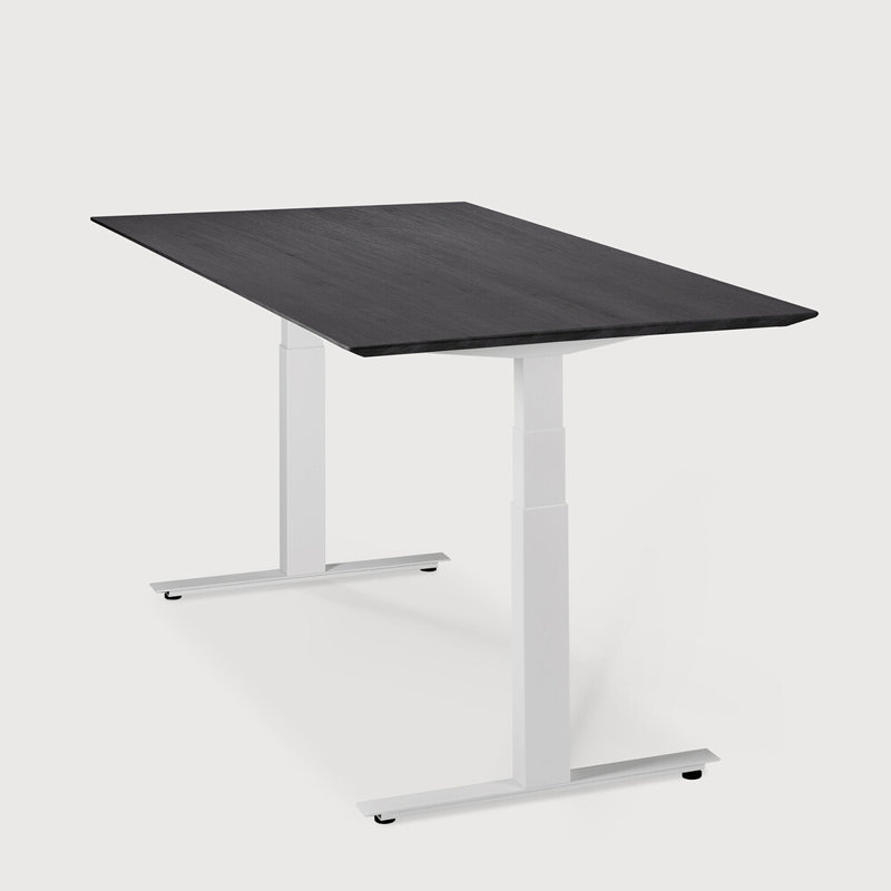Bok Standing Desk, Oak/Black, 29.9" H x 55.1" W x 28.3" D