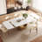 Buchu 63-95"Extendable Modern Dining Table for 6-10, Glossy Sintered Stone Tabletop-608622637