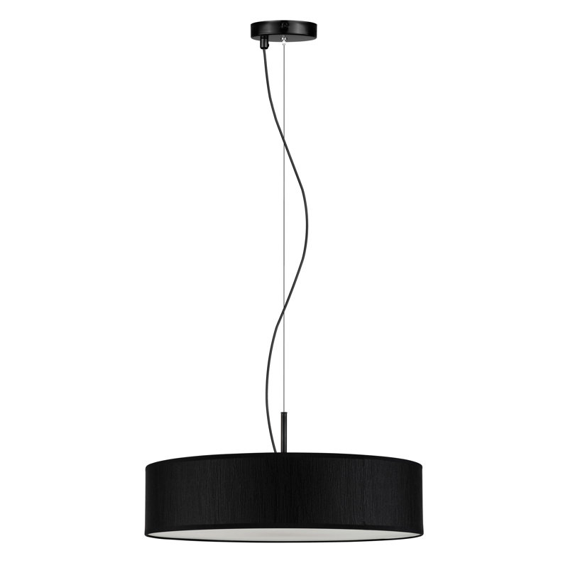Doce Slim 3 - Light Black/White Drum Pendant, Black