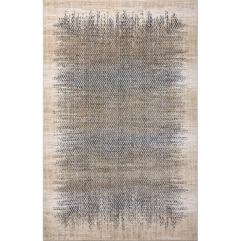 Tapis pierre / beige Manoliu, Rectangle 2 pi 6 po x 4 pi