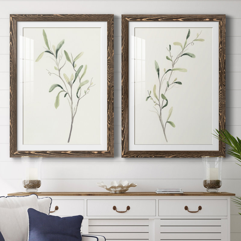 Spindle Sprig III - ensemble de 2 reproductions de cadres photo, H 24 po x l 36 po x P 1,5 po, Cadre noyer
