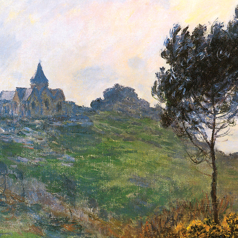Claude Monet Landscape Painting on Canvas with Gold Frame