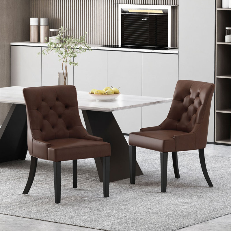 Chaise d'appoint rembourrée Wynsum, Brun foncé polyuréthane