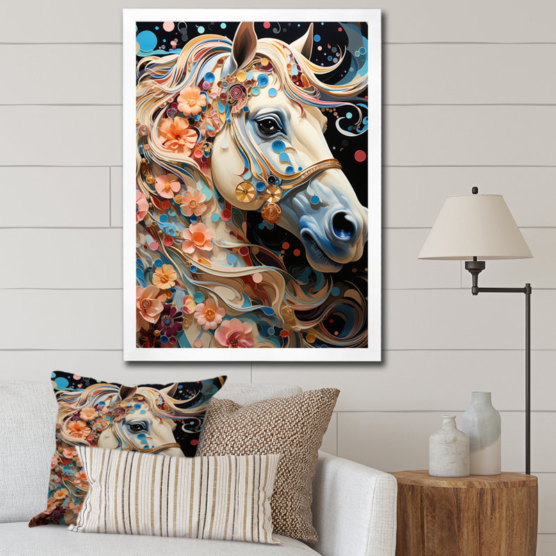 «Xherald Carousel Whirling Wonder Pointillism I», reproduction d'art sur toile, H 40 po x l 30 po x P 1,5 po