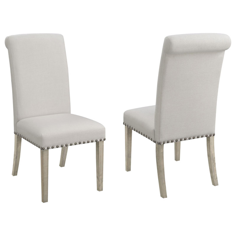 Chaise de salle à manger rembourrée beige et pin Parsons (ensemble de 2)