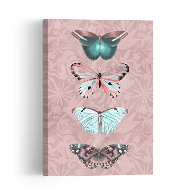 Delicate Butterfly Collection Delicate Elegant Vintage Butterfly Nature Spring Wall Art Print 1 Piece Wrapped Canvas Wall Art