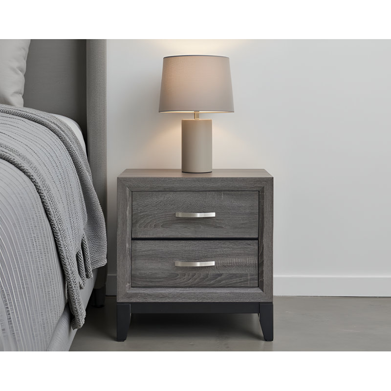 Gatton Gray Nightstand, Gray