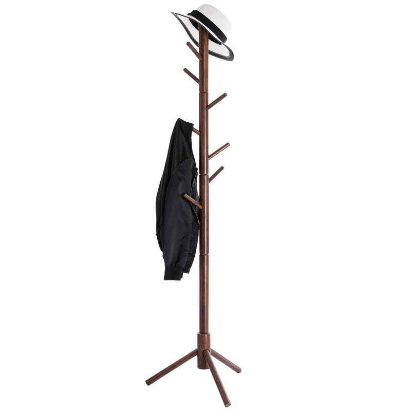 Freestanding Coat Rack, Dark Walnut