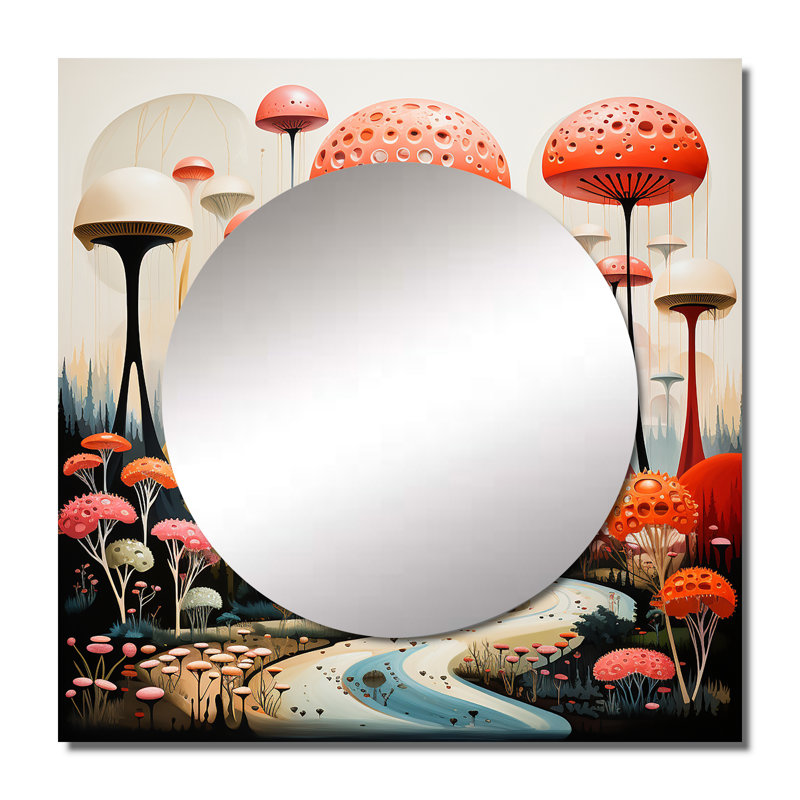 Argus - Décoration murale abstraite carrée pour chambre à coucher Botanicals, 36 po x 36 po