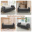 Lunara 66"W Upholstered Velvet Modern Bedroom Storage Bench End of Bed with Gold Legs,Arm Pocket and 2 Pillows-1617864951-1632107627