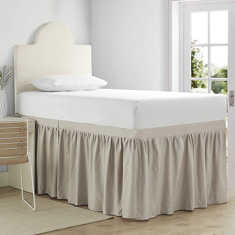 Tailored Wrap Around Bed Skirt, Sepia Beige, Twin XL