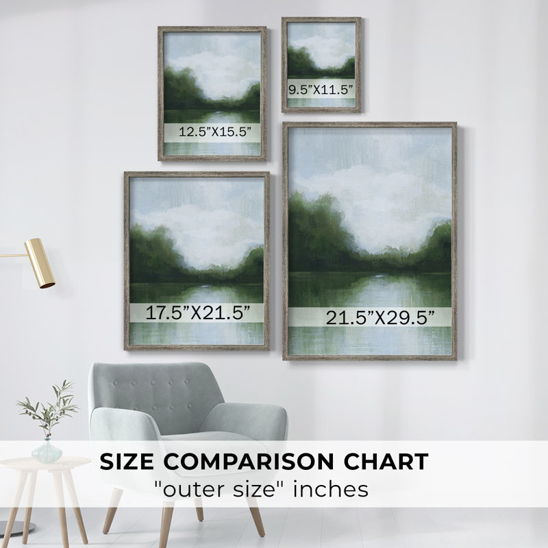 Mossy Reflections I Framed Print - Solid Wood, 11" H x 9" W