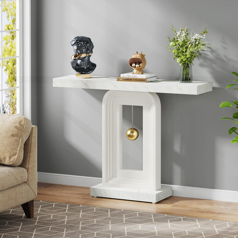 Modern Console Table with Geometric Base