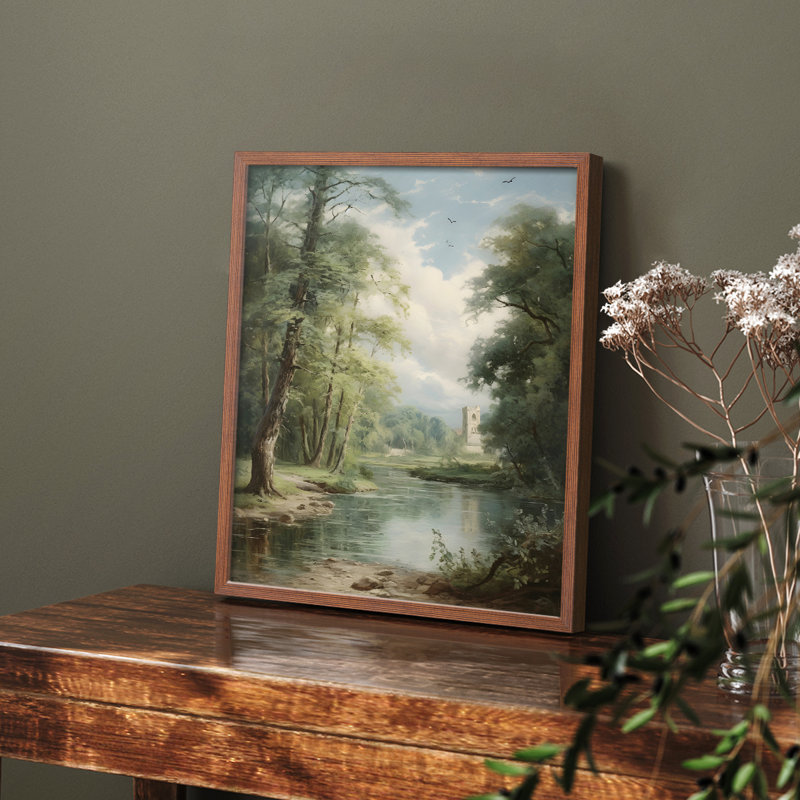 «Vintage Landscape CXCIX» sur, Noyer, H 10 po x l 8 po
