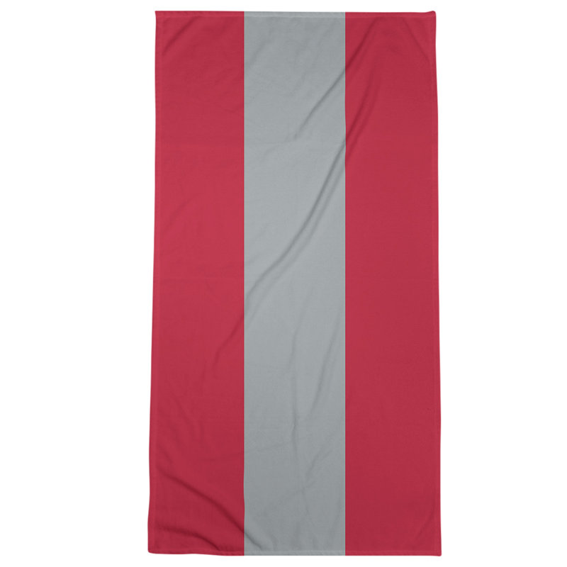 Beach Towel, Light Gray/Red