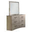 Commode 1 pièce, fini argent antique classique, 6 tiroirs, meuble de chambre à coucher