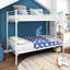 Lit superposé en métal Twintwin en blanc. Meuble peu encombrant. Cadre robuste, silencieux. Assemblage facile. Sous Rangement pour les biens, sauvez votre chambre. Structure solide,
