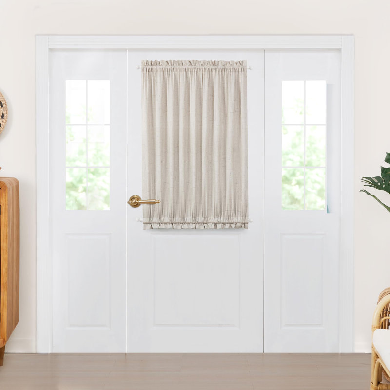 Linen 100% Blackout French Door Curtain Panel, Medium Gray, 54" W x 40" L