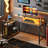 Baford L-shaped Computer Desk with Power Outlet, Gaming Desk with Monitor Stand and Shelves-464828178-468195737