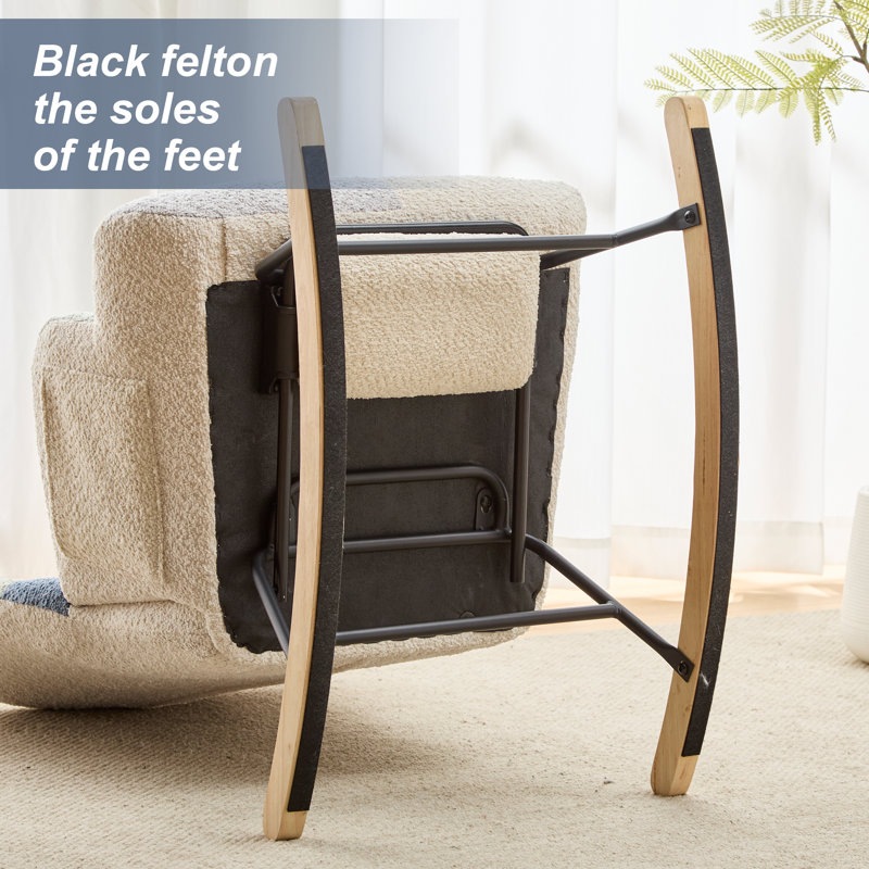 Chaise berçante avec fauteuil à haut dossier et poche latérale pour le salon, la chambre à coucher et les bureaux