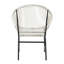 Ensemble de 2 chaises d'extérieur modernes ovales en osier à tissage ouvert, style Acapulco, blanc-1327162457