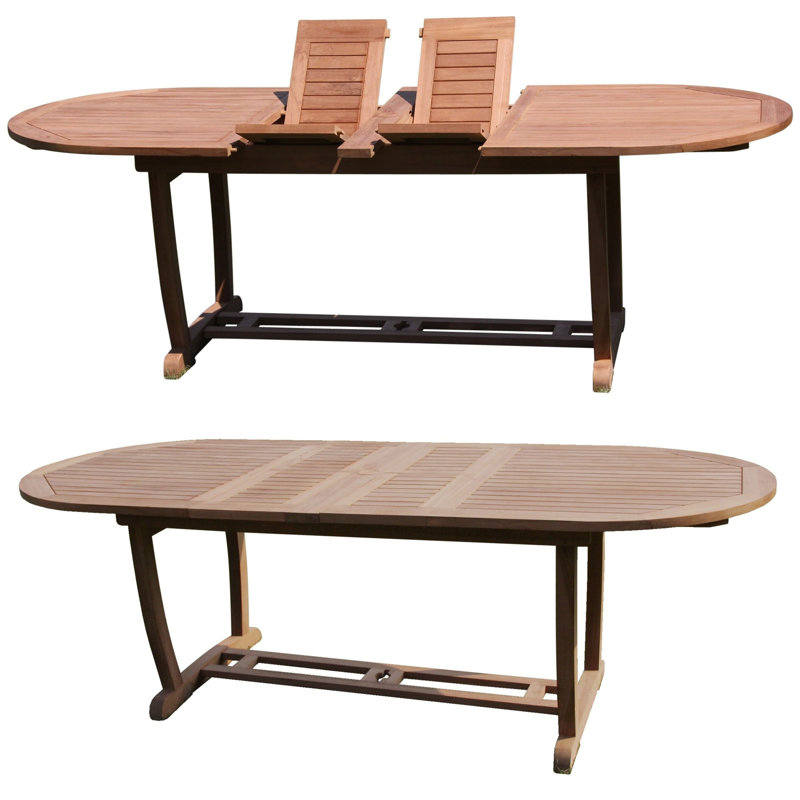 Mas Outdoor 11 - Piece Teak Dining Set, 118" L x 40" W x 30.5" H, 8