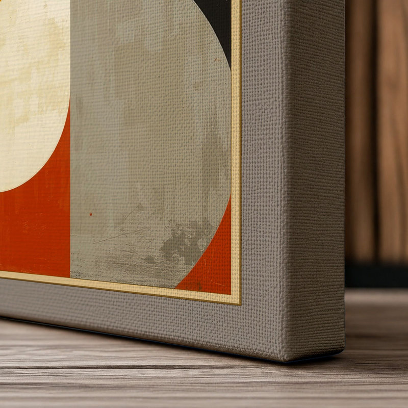 Harmony Geometric - Wrapped Canvas, 18x12 - 45.7 x 30.5 cm, Taupe Border